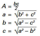 Right-Angled Triangle Surface Area Formula