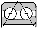 Double row angular contact with two piece inner ring ball bearings