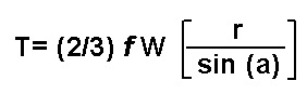 Conical Pivot Friction Trque Formula