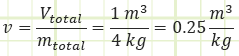 etermine the actual specific volume of water in the drum: 