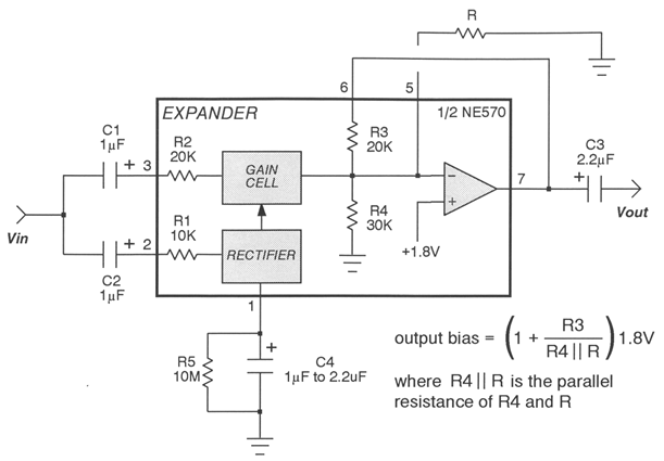 NE570 Expander Output Biasing Calculator Excel Spreadsheet