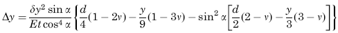 Change in height dimension y